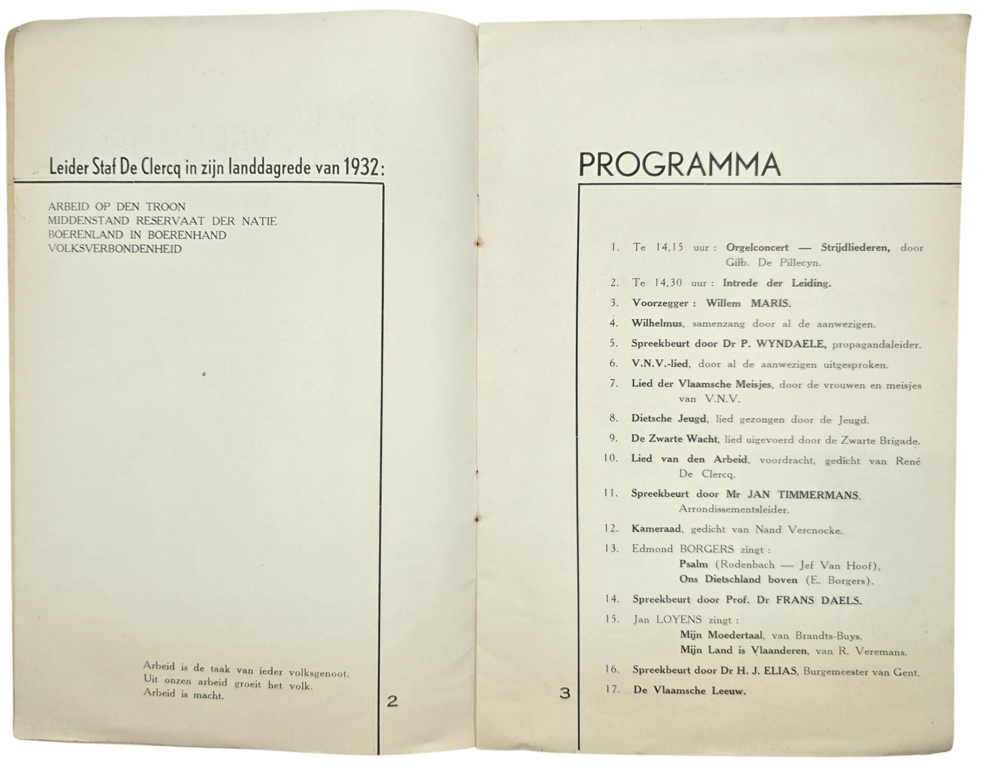 Original WW2 Flemish Collaboration VNV Brochure - VNV vergadering Dierentuin Antwerpen (1941) — image 3