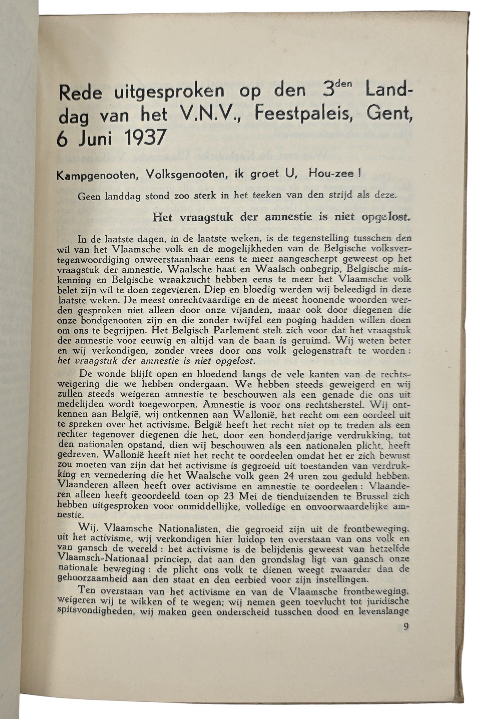 Original WW2 Flemish Collaboration VNV Brochure - Inzichten en Standpunten, Staf de Clercq (1937) — image 2