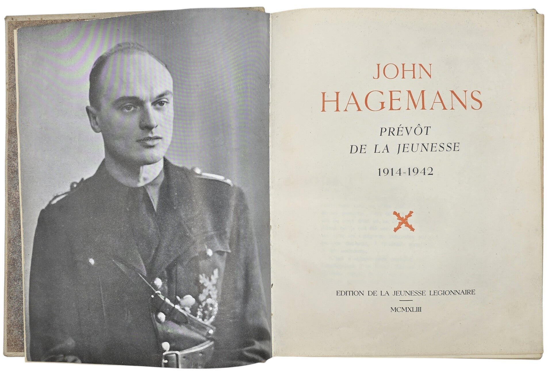 Original WW2 Walloon Collaboration Book - Rexist John Hagemans, Prévôt de la Jeunesse 1914-1942 (1943) — image 3