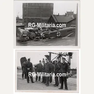 Original WW2 German Photo - Dismantling of crashed Junkers Ju …