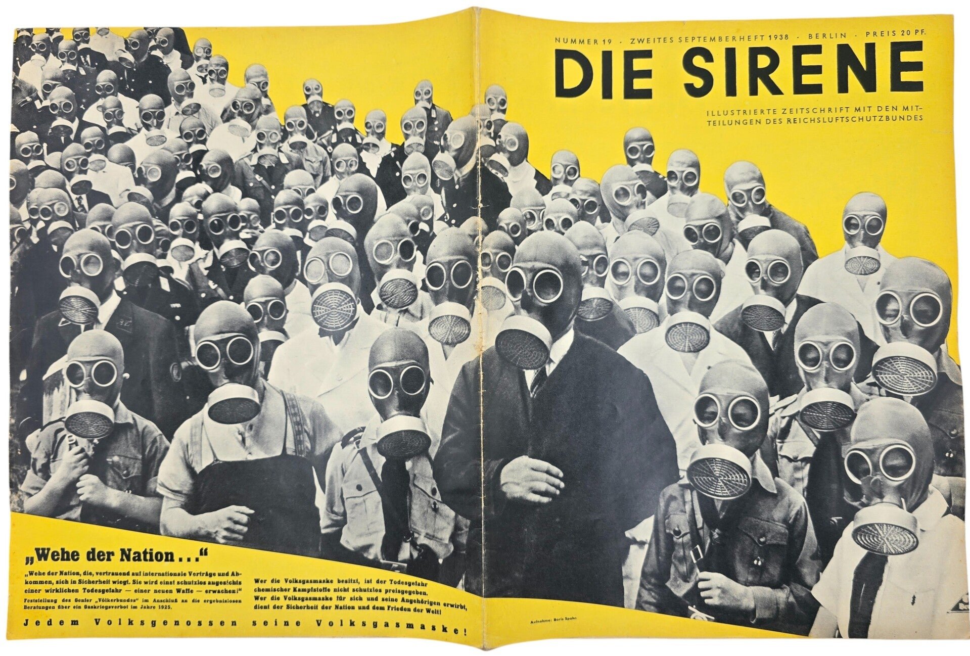 Original WW2 German RLB Magazine - Die Sirene, Nr. 19, Gasmask (1938) — image 3