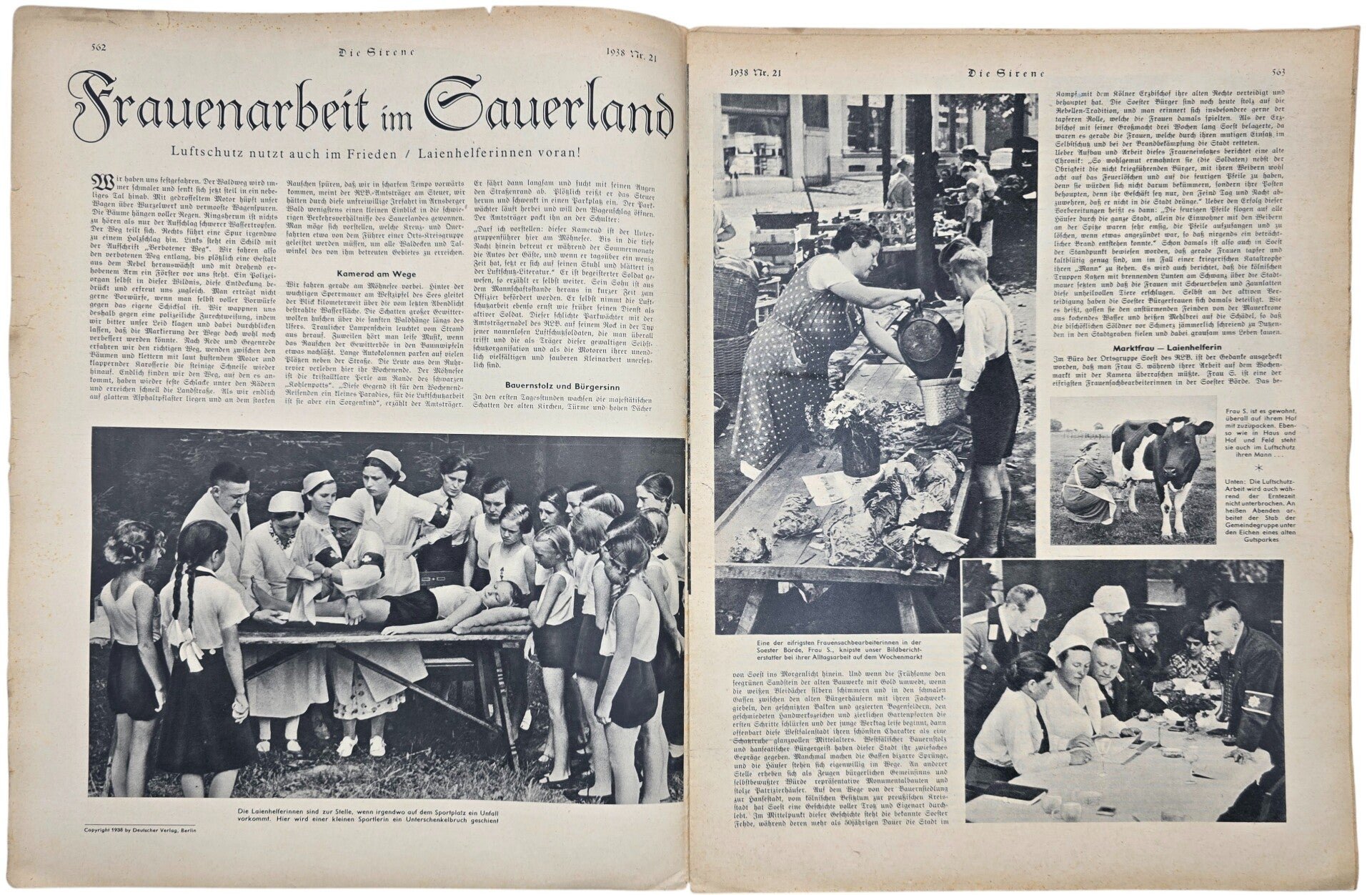 Original WW2 German RLB Magazine - Die Sirene, Nr. 21, Luftschutz females (1938) — image 2