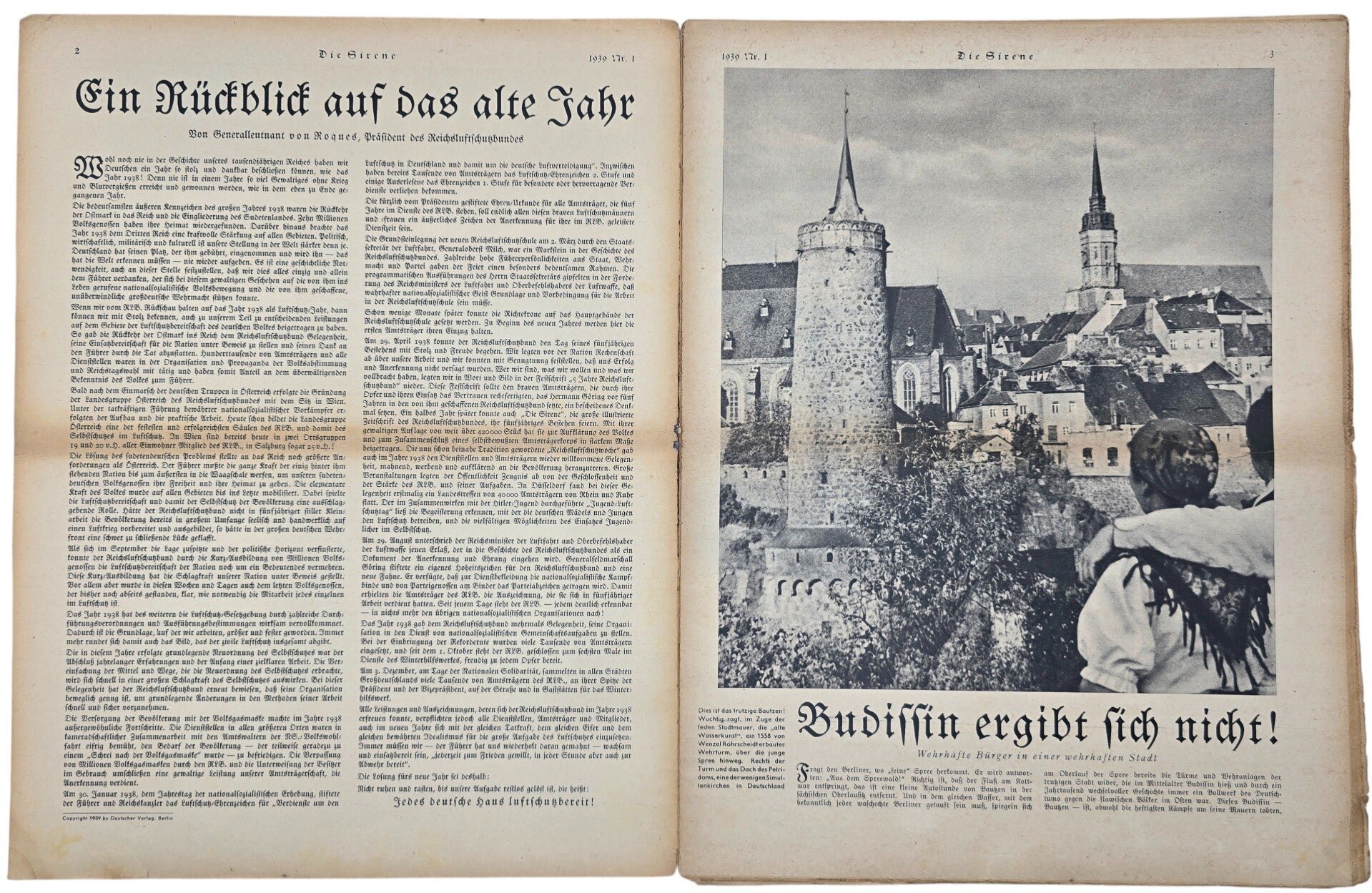 Original WW2 German RLB Magazine - Die Sirene, Nr. 1, Dreiecktuch (1939) — image 2