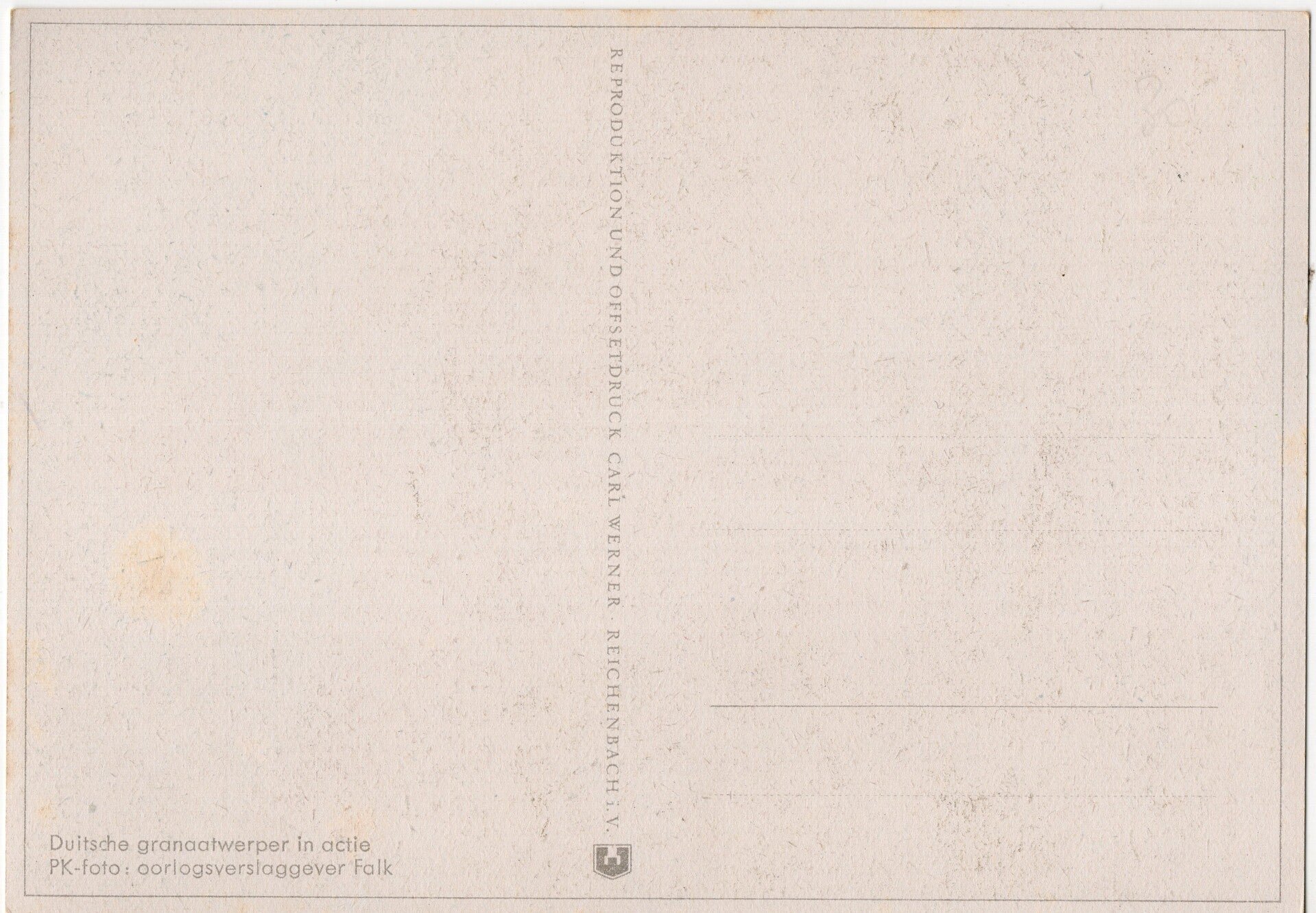 Original WW2 German Postcard - Grenade launcher ''Duitsche granaatwerper in actie'', Falk — image 2