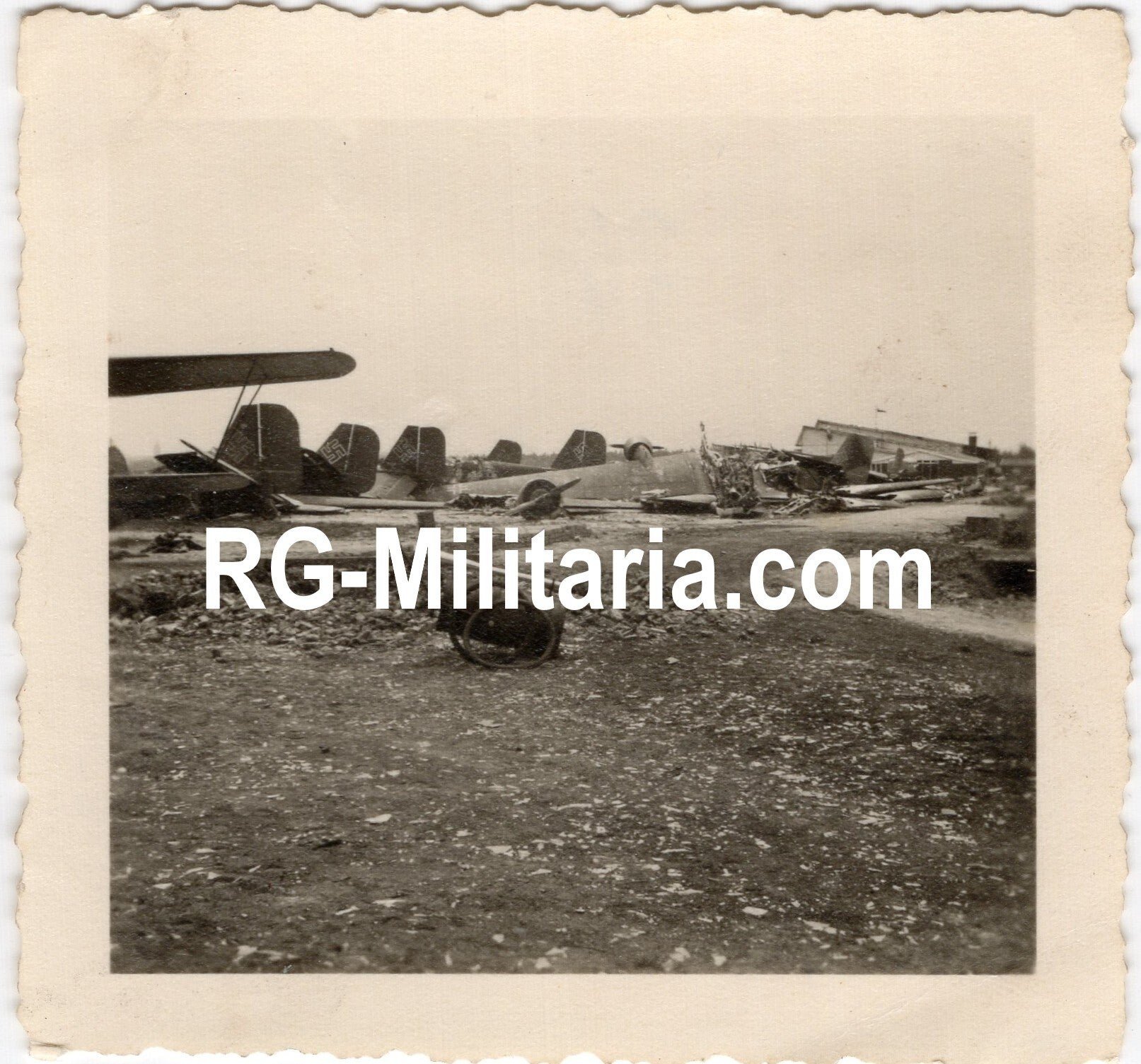 Original WW2 German Photo - Crashed Junkers JU 52 airplanes at Ypenburg airport, The Hague, May (1940) — image 3