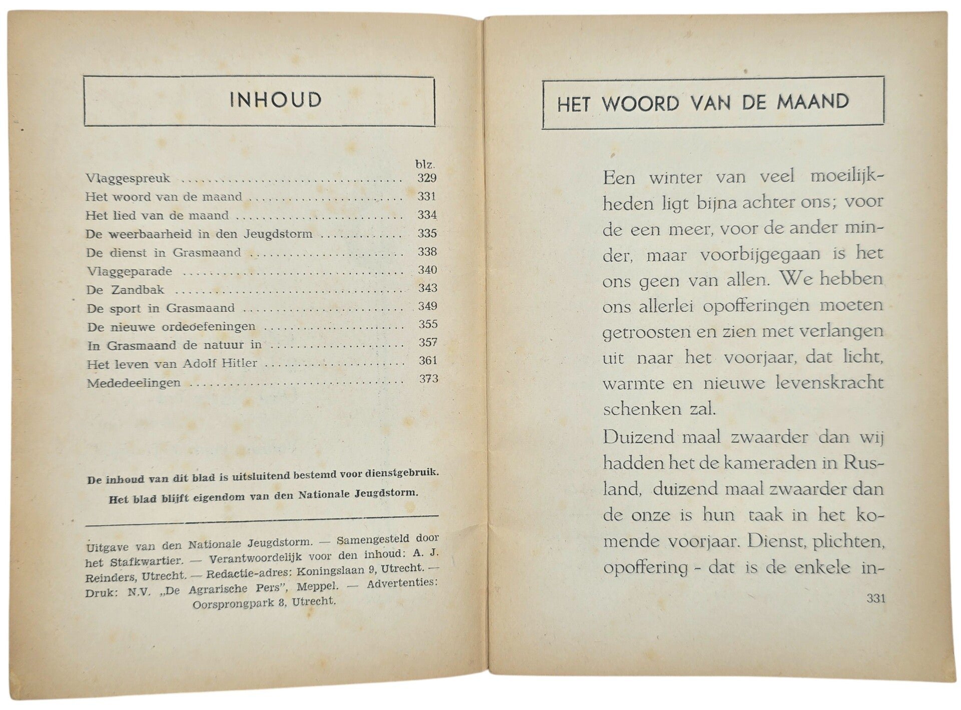 Original WW2 Dutch Collaboration NSB Magazine - Stormersdienst Kaderblad NJS Jeugdstorm 1st Year No. 8 (1942) — image 3