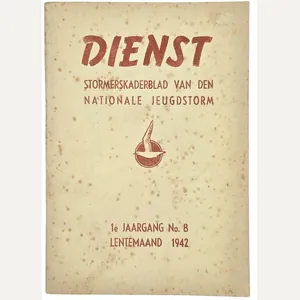 Original WW2 Dutch Collaboration NSB Magazine - Stormersdienst Kaderblad NJS …