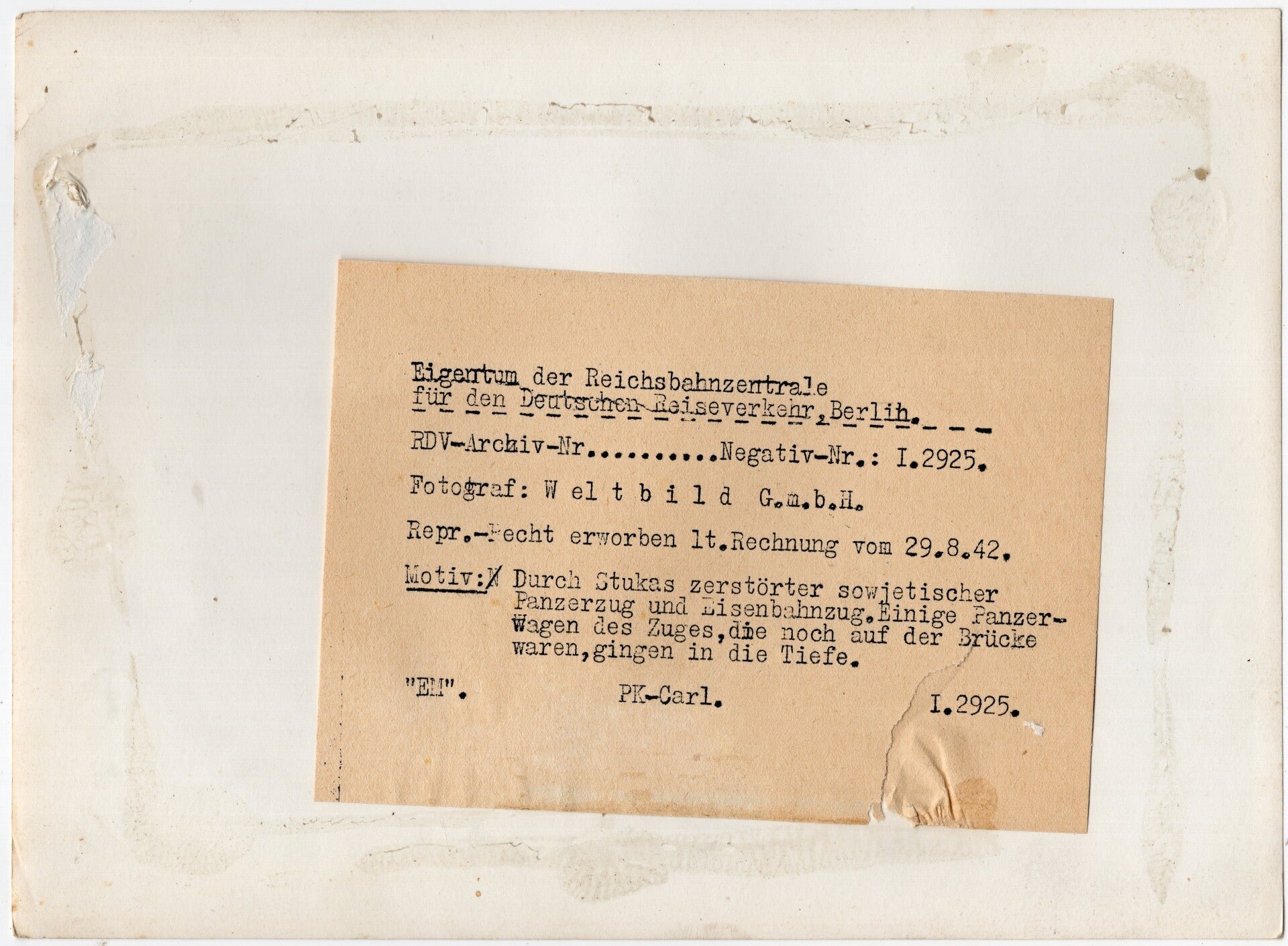 Original WW2 German Press Photo - Soviet Panzerzug, panzer train, Eastern Front (1942)77 — image 2