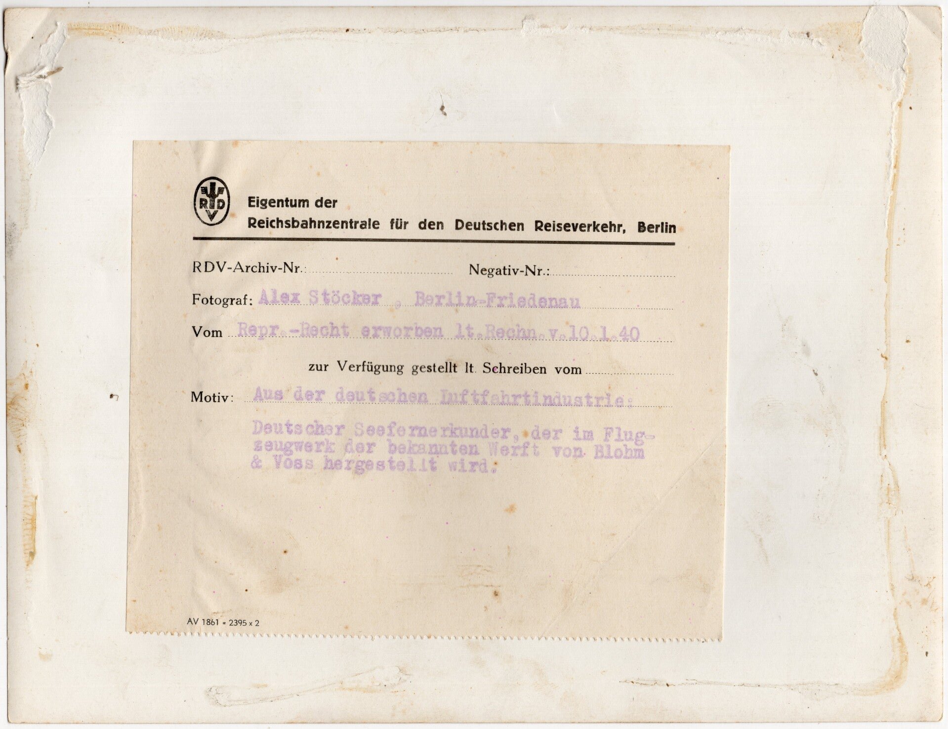 Original WW2 German Press Photo - Luftwaffe airplane Blohm & Voss (1940) — image 2