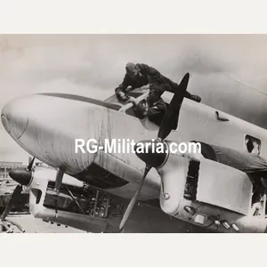 Original WW2 German Press Photo - Luftwaffe airplane at the …