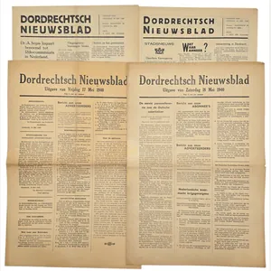 Original WW2 Dutch Newspaper - Dordrechtsch Nieuwsblad, Dordrecht, May (1940)