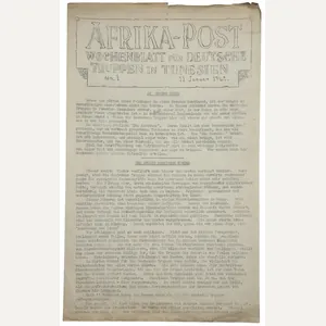Original WW2 German Newspaper - Afrika Post, Wochenblatt für deutsche …