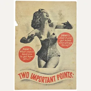 Original WW2 German Leaflet - AI-108-8-44 Two important points: (1944)