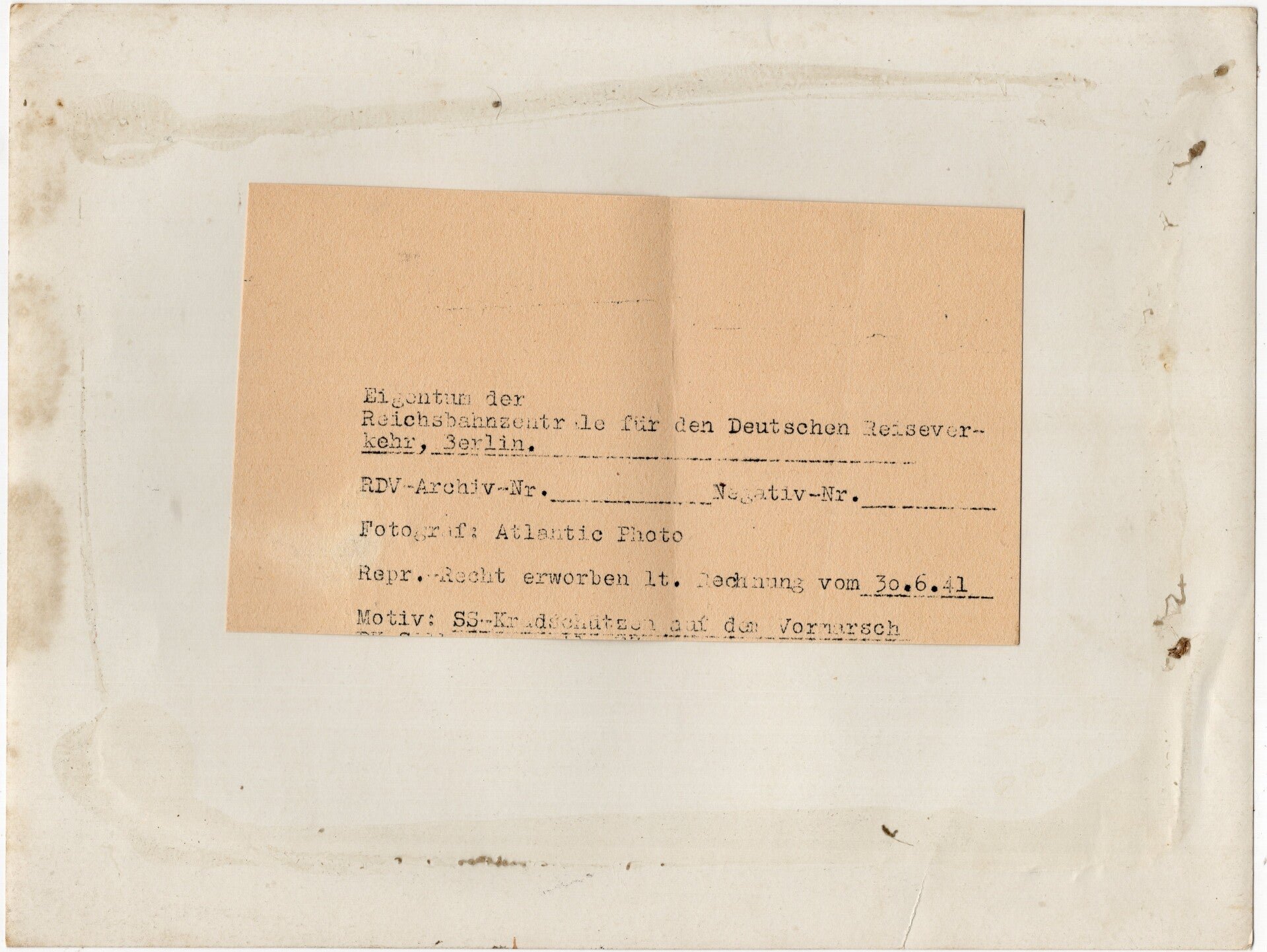 Original WW2 German Waffen SS Press Photo - Waffen SS motorcyclists on the Eastern Front (1941) — image 2