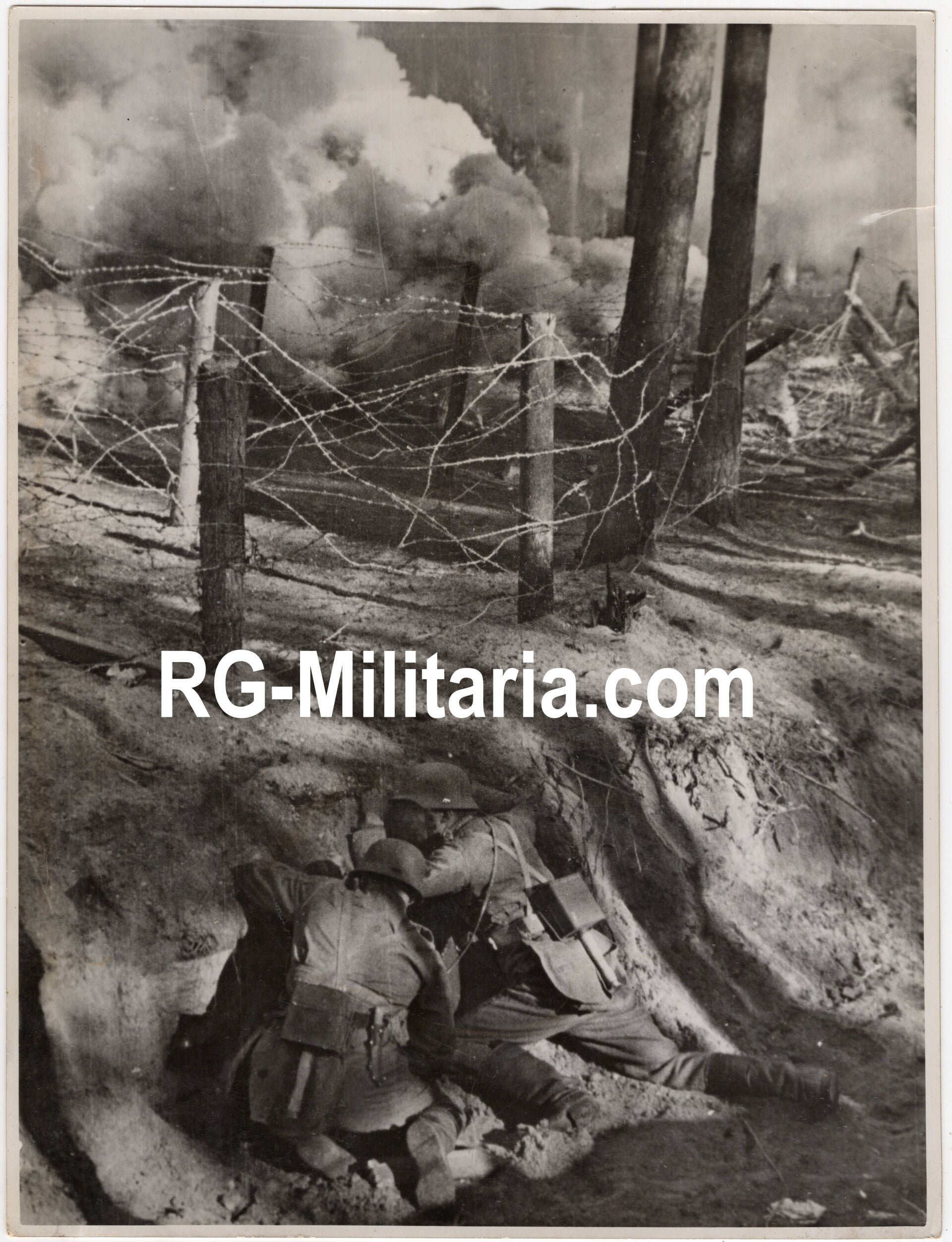 Original WW2 German Waffen SS Press Photo - Waffen SS soldiers in a trench in Karelia, Finland (1942) — image 3