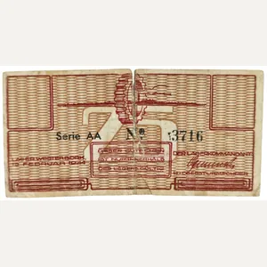 Original WW2 Dutch Document - Concentration Camp Westerbork 25 cent …