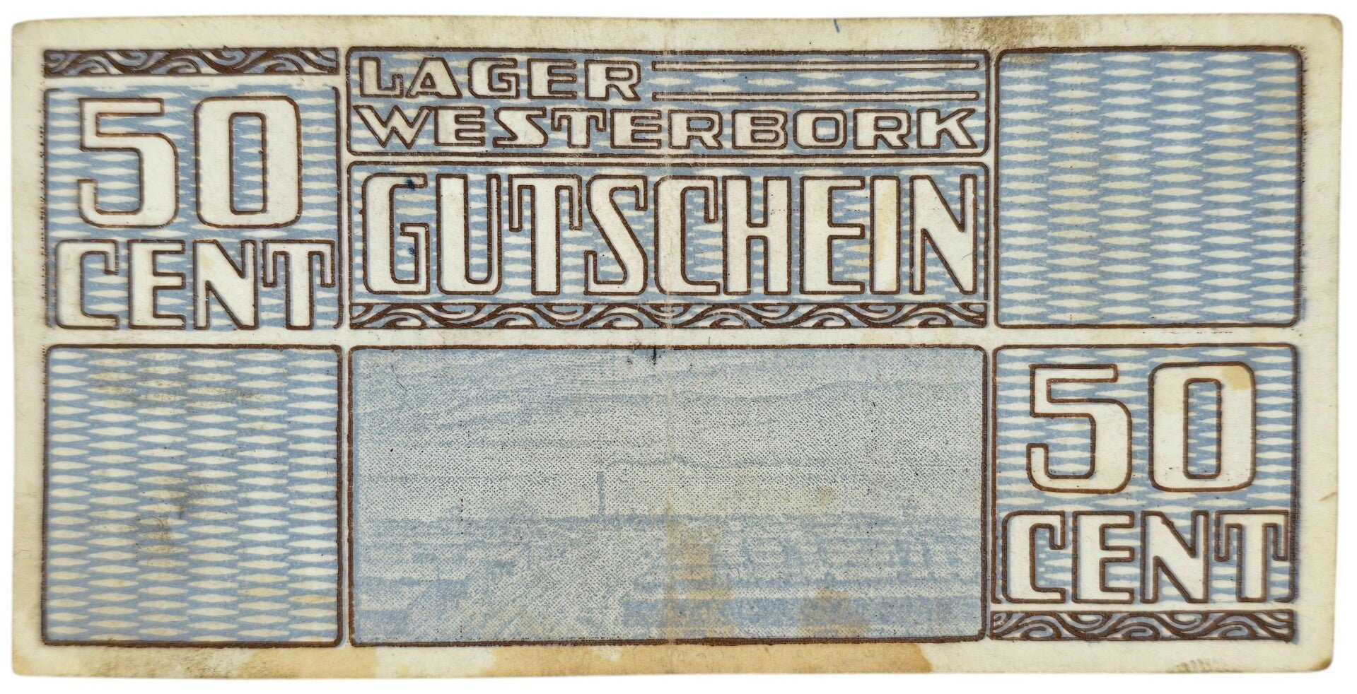 Original WW2 Dutch Document - Concentration Camp Westerbork 50 cent AA (1944) — image 2