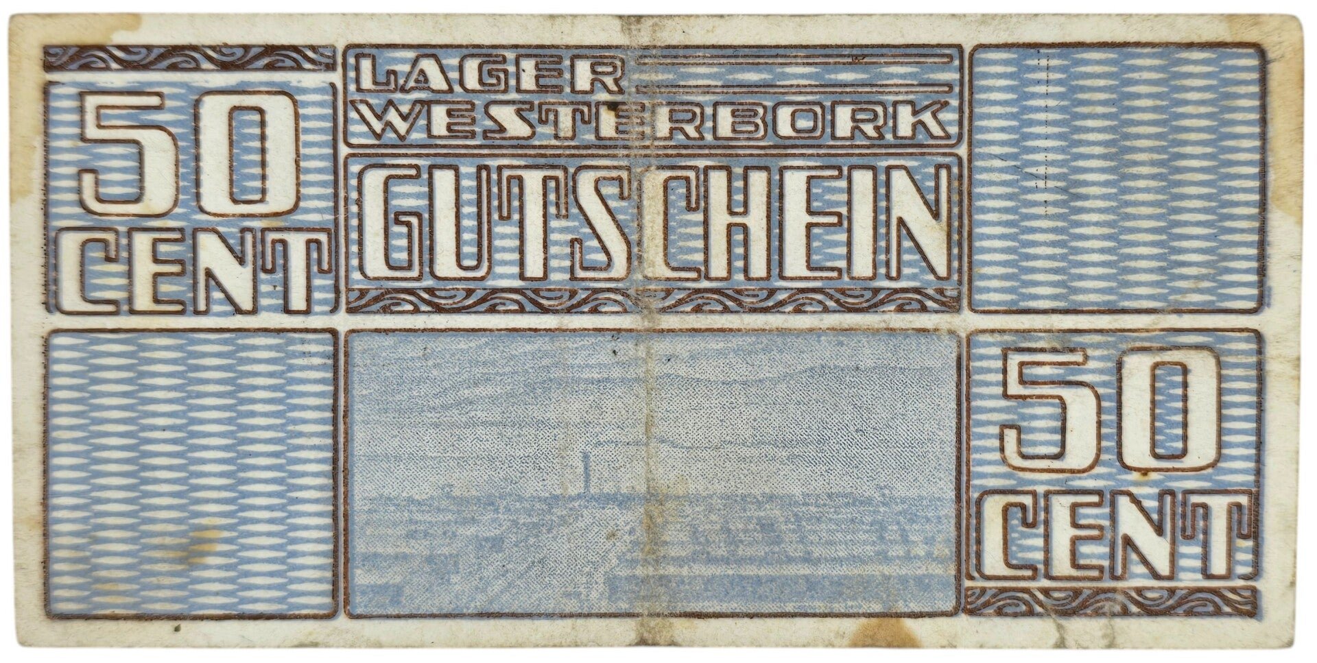 Original WW2 Dutch Document - Concentration Camp Westerbork 50 cent AA (1944) — image 2