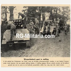 Original WW2 Dutch Waffen SS Bilderdienst Press Photo - Werferbatterie …