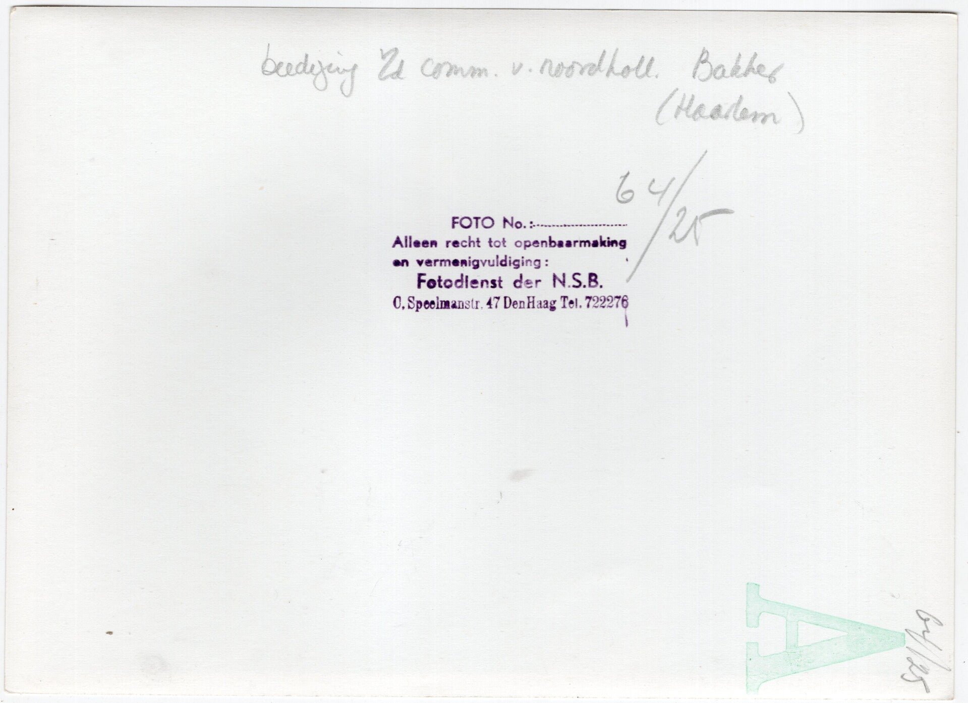 Original WW2 Dutch Collaboration NSB Press Photo - Appointment of the Commissaris der Provincie Noord-Holland by NSB member A. J. Backer, Haarlem (1941) — image 2