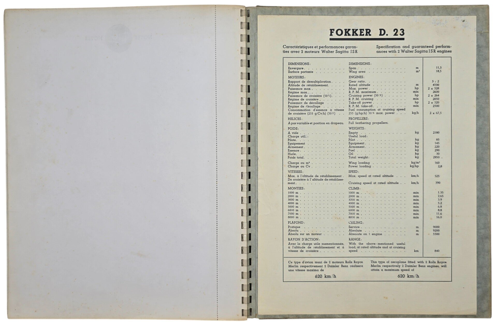 Original WW2 Dutch Brochure - Fokker D23 fighter plane sales brochure (1938) — image 10