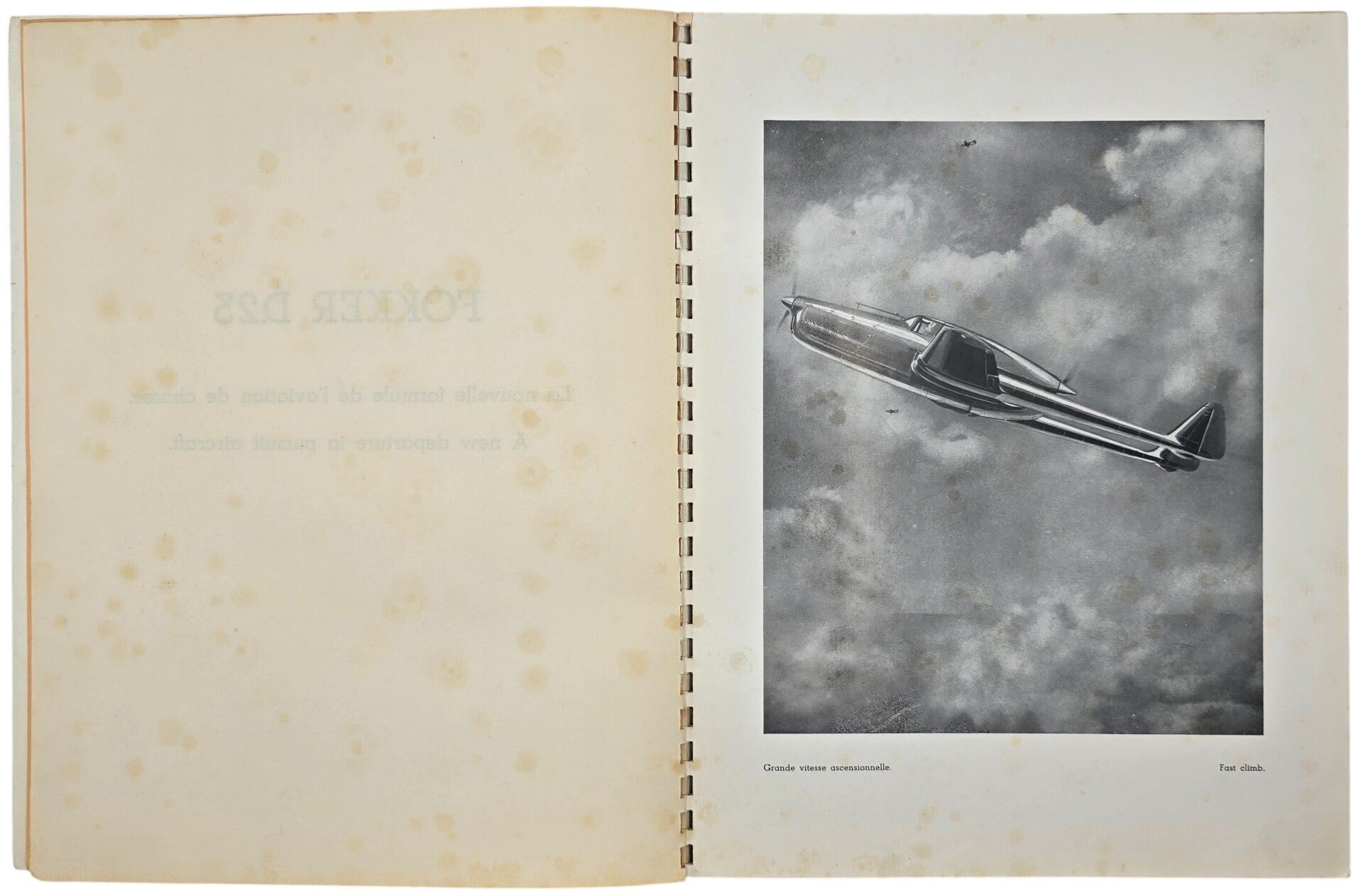 Original WW2 Dutch Brochure - Fokker D23 fighter plane sales brochure (1938) — image 3