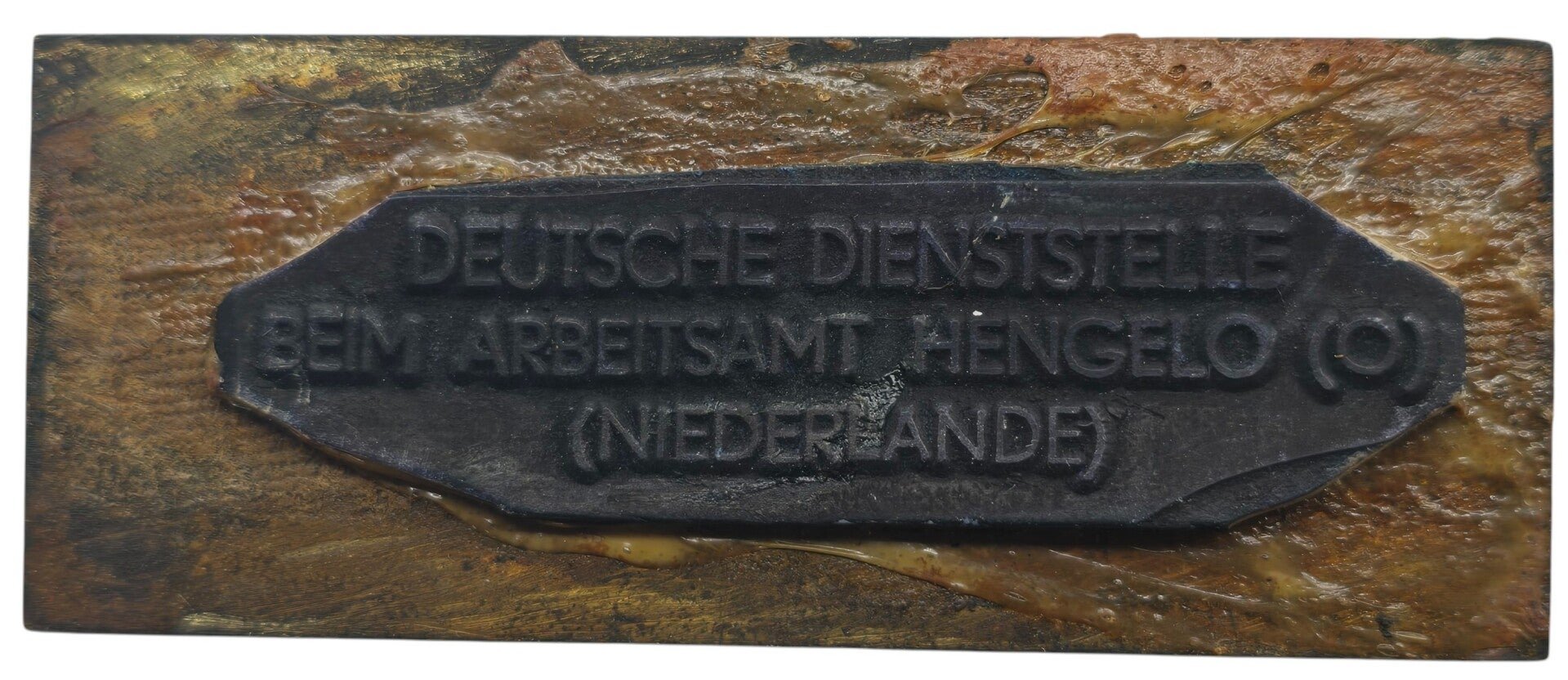Original WW2 German Stamp - Deutsche Dienststelle beim Arbeitsamt Hengelo (O) Niederlande, Holland — image 3