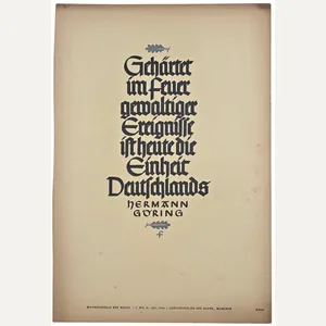 Original WW2 German Poster - NSDAP Wochenspruch Folge Juli, Hermann …