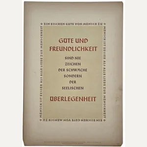 Original WW2 German Poster - NSDAP Wochenspruch Folge 30, Güte …