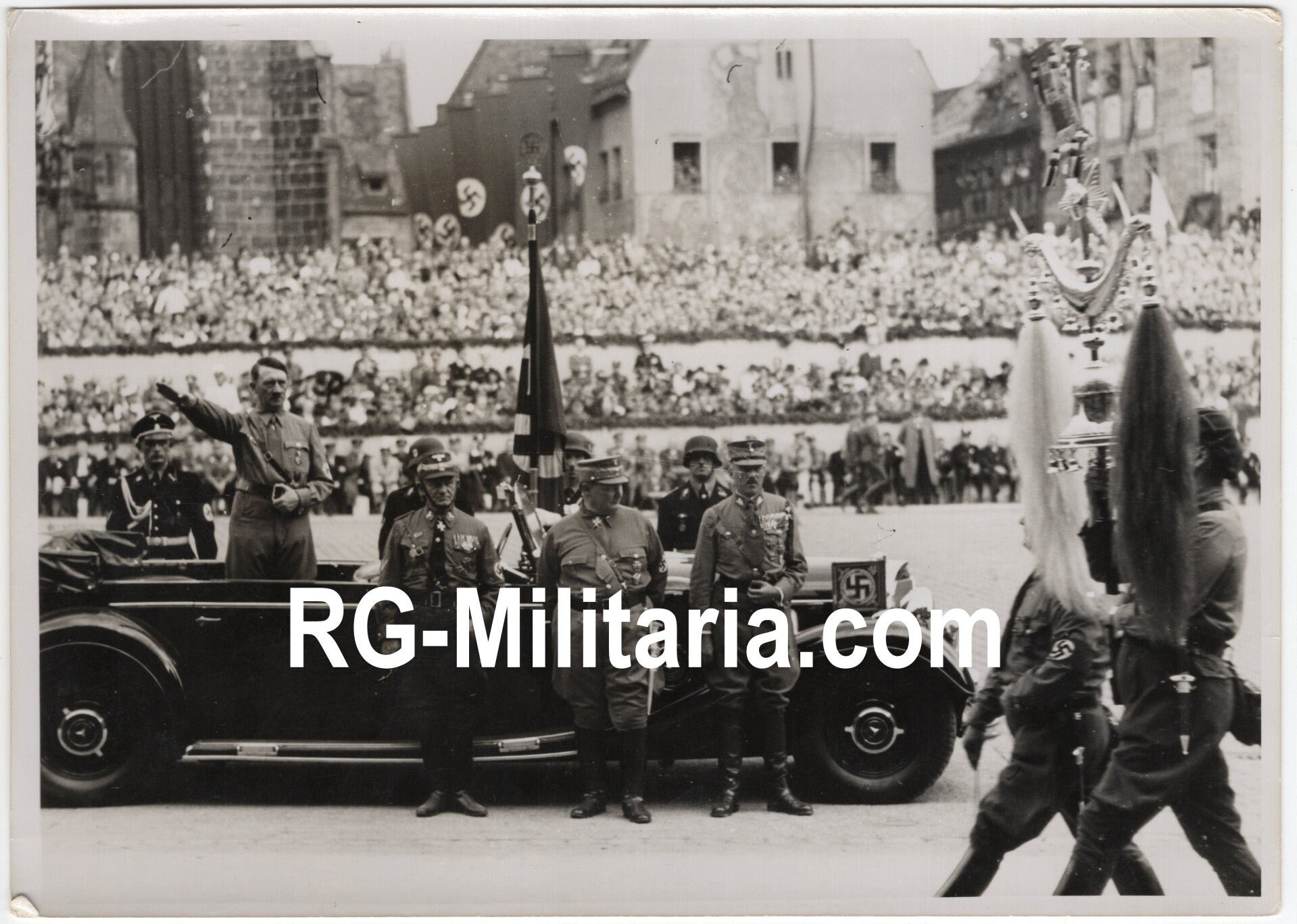 Original WW2 German Press Photo - NSFK NS Fliegerkorps parade, Adolf Hitler and Friedrich Christiansen, Reichsparteitag Nürnberg (1938) — image 3