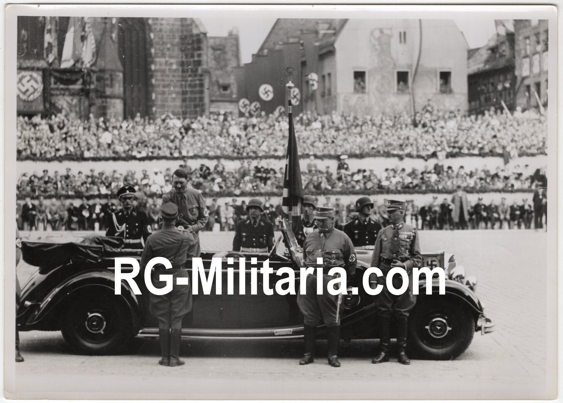Original WW2 German Press Photo - NSFK NS Fliegerkorps parade, Adolf Hitler and Friedrich Christiansen, Reichsparteitag Nürnberg (1938) — image 3