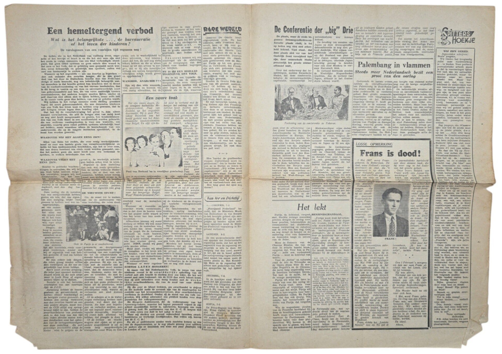 Original WW2 Dutch Collaboration Newspaper - Het Laatste Nieuws, 8h of February (1945) — image 2
