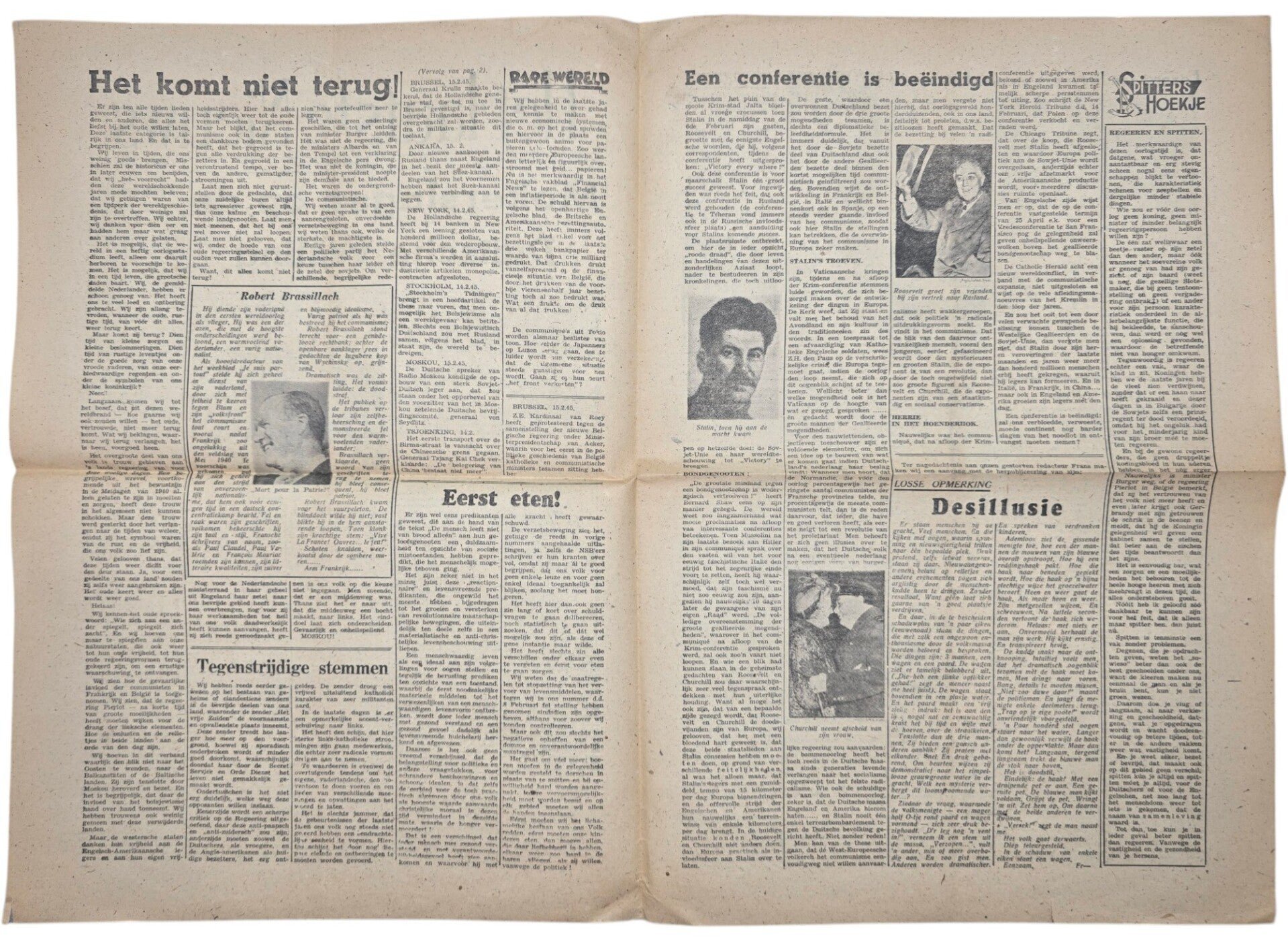 Original WW2 Dutch Collaboration Newspaper - Het Laatste Nieuws, 16th of February (1945) — image 2