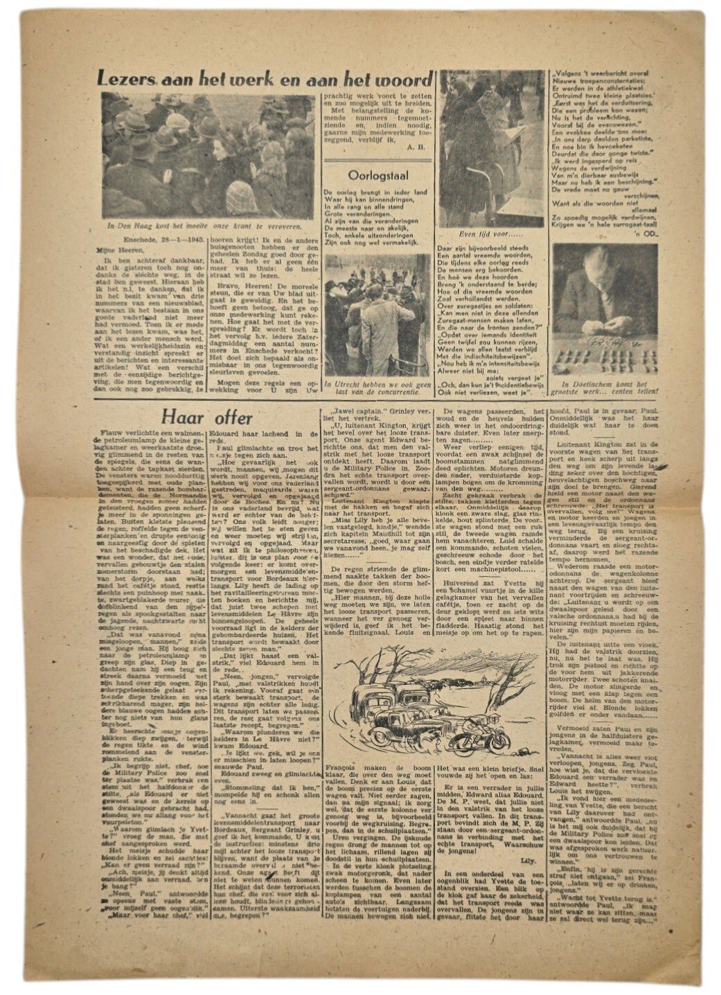 Original WW2 Dutch Collaboration Newspaper - Het Laatste Nieuws, 16th of February (1945) — image 3