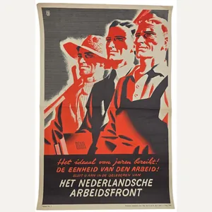 Original WW2 Dutch Collaboration NAF Poster - De Eenheid van …
