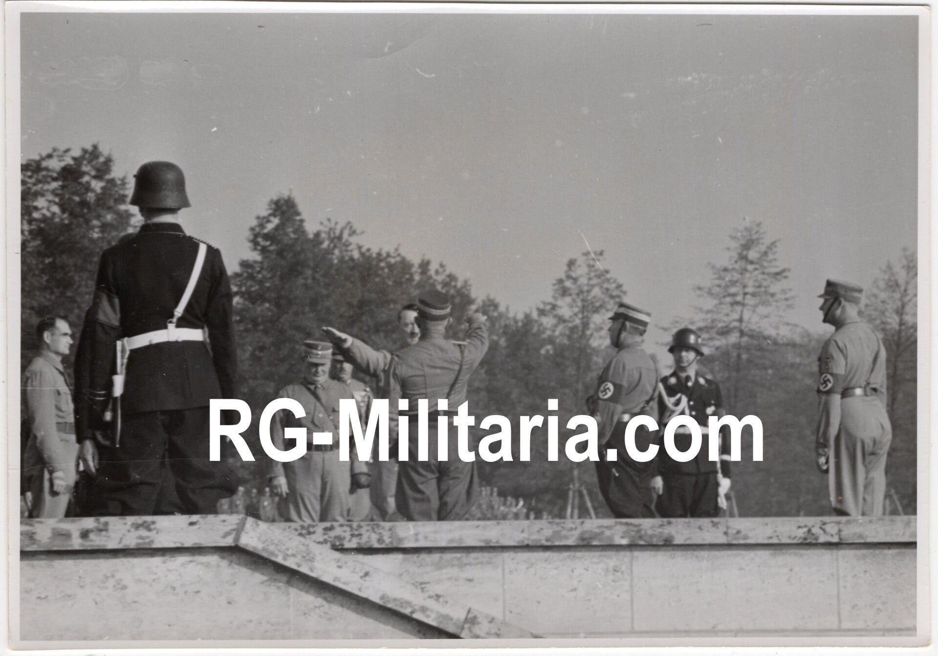 Original WW2 German Press Photo - Adolf Hitler, Rudolf Hess and Heinrich Himmler at the Reichsparteitag Nürnberg (1938) — image 3