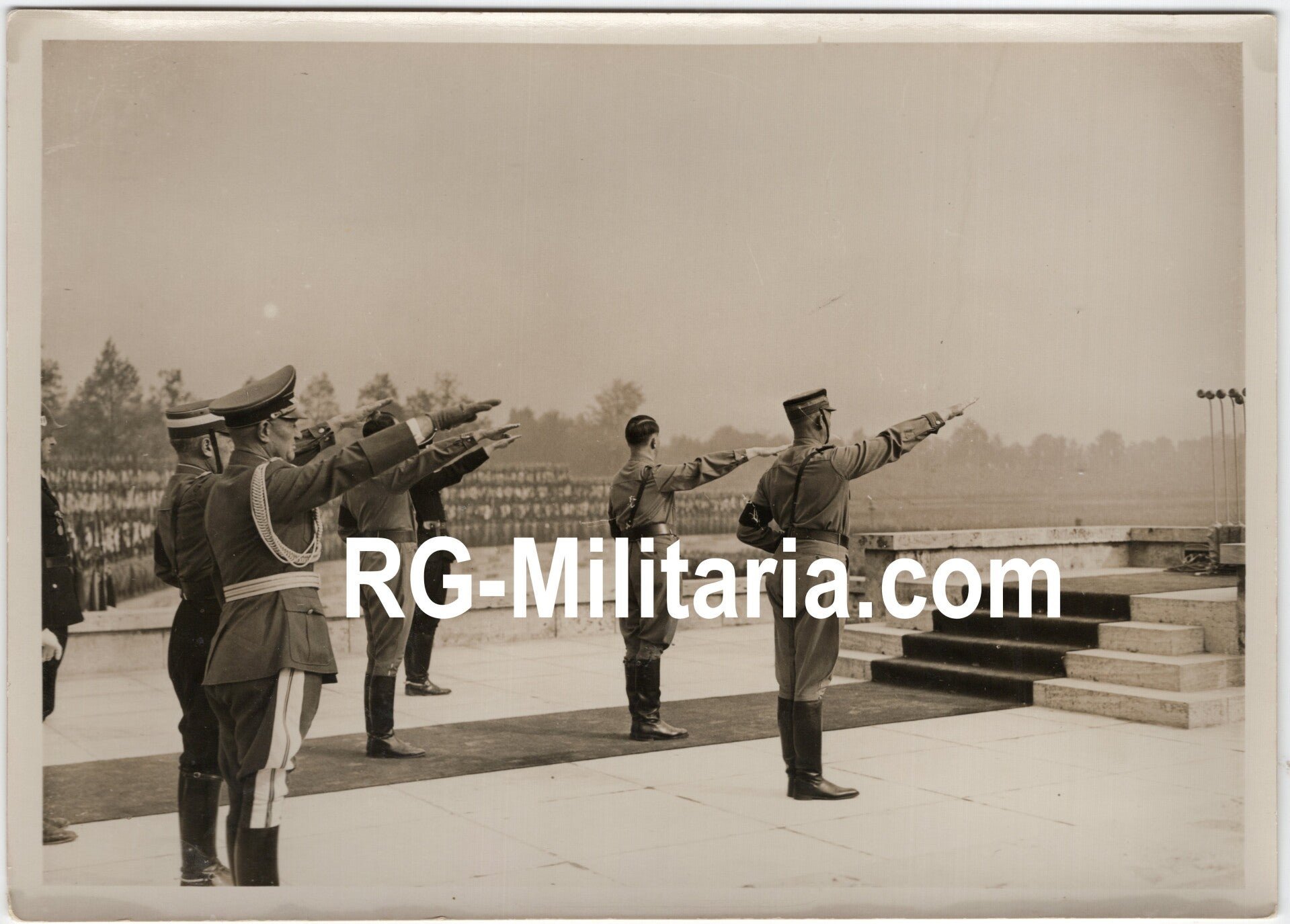 Original WW2 German Press Photo - Viktor Lutze, Rudolf Hess, and Adolf Hitler at the Reichsparteitag Nürnberg (1937) — image 3
