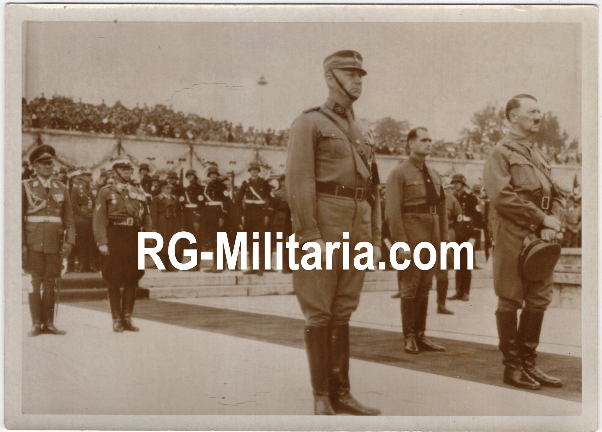 Original WW2 German Press Photo - Viktor Lutze, Rudolf Hess, and Adolf Hitler at the Reichsparteitag Nürnberg (1937) — image 3