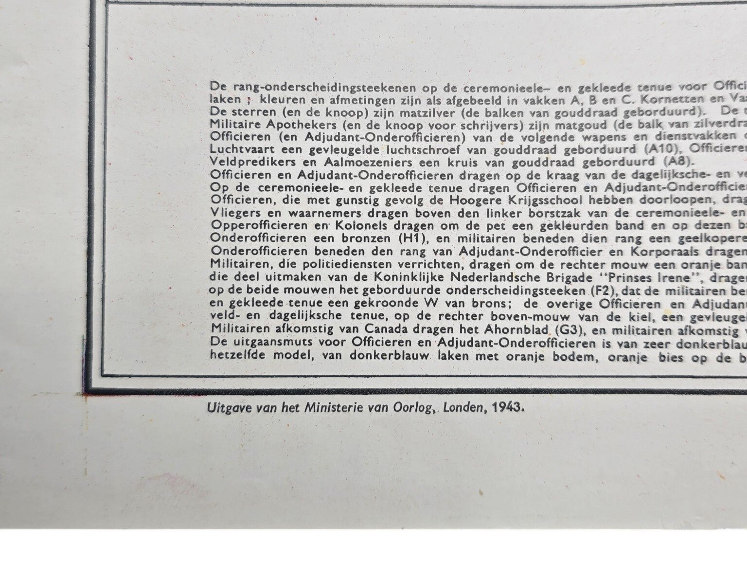 Original WW2 Allied Dutch Poster - Distinctives and Badges of Rank for the Royal Netherlands Army, London (1943) — image 4