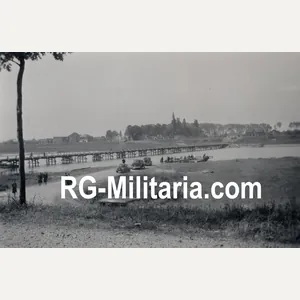 Original WW2 German Photo - Pontoon bridge between Cuijk and …