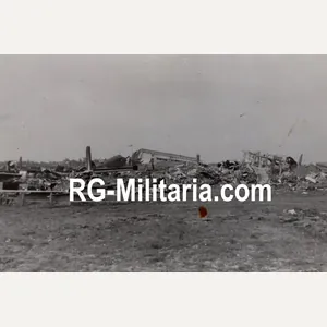 Original WW2 German Photo - Rotterdam airfield Waalhaven with burning …