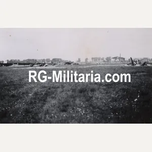 Original WW2 German Photo - Rotterdam airfield Waalhaven with destroyed …