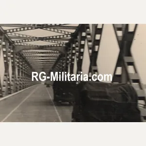 Original WW2 German Photo - Wehrmacht vehicles cross the Moerdijkbrug, …