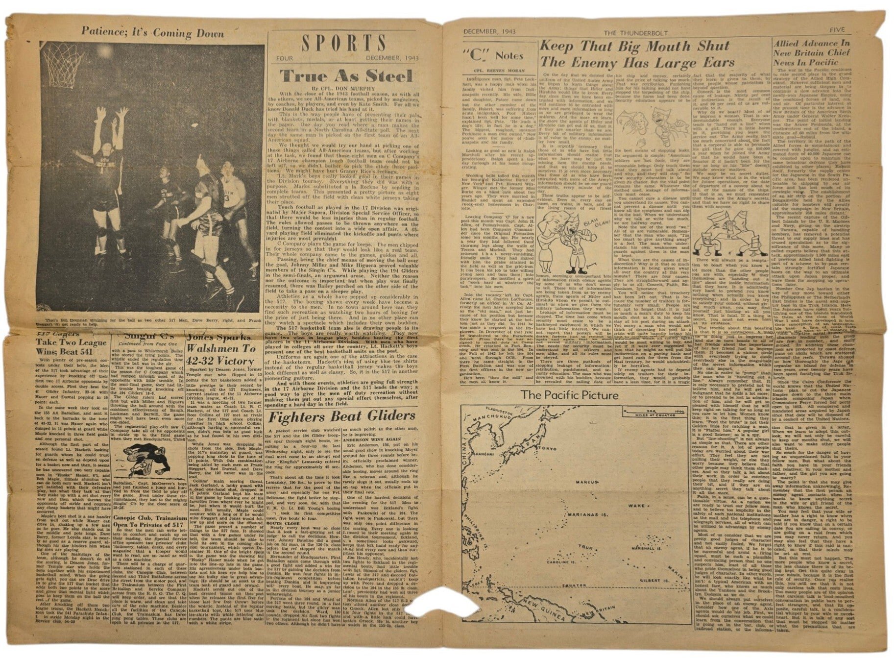 Original WW2 US Newspaper - The Thunderbolt, 517th Parachute Infantry Regiment, Vol. 1 No. 4 (1943) — image 3