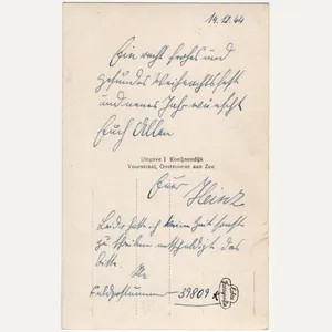 Original Dutch WW2 Postcard - Feldpost Oostvoorne aan Zee Kommando …