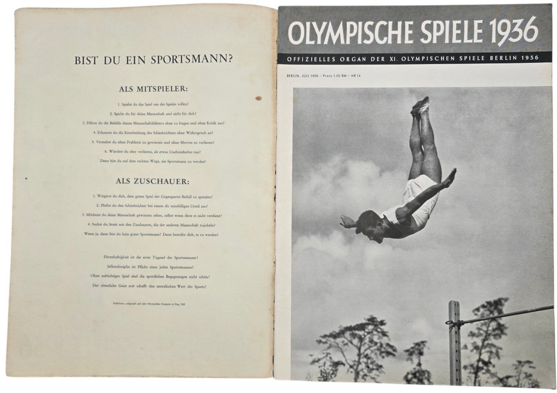 Original WW2 German Magazine - Olympische Spiele Nummer 14 (1936) — image 2