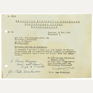 Original WW2 Dutch Collaboration WHN Document - Winterhulp Nederland circular …