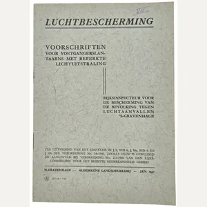 Original WW2 Dutch LBD Brochure - Luchtbescherming Voorschriften lichtuitstraling (1941)