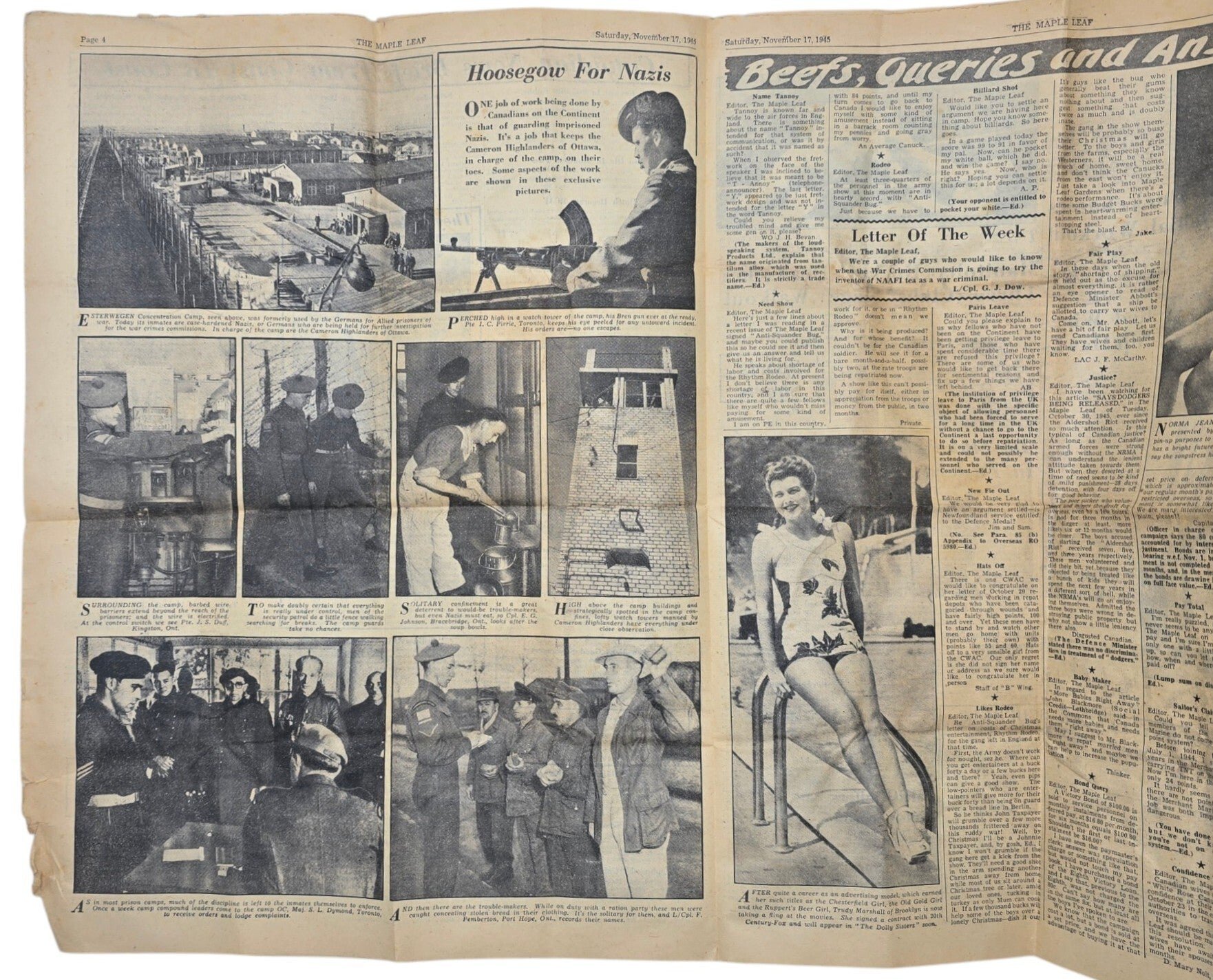 Original WW2 Canadian Newspaper - The Maple Leaf For Canadian forces in Britain, Bergen Belsen (1945) — image 3
