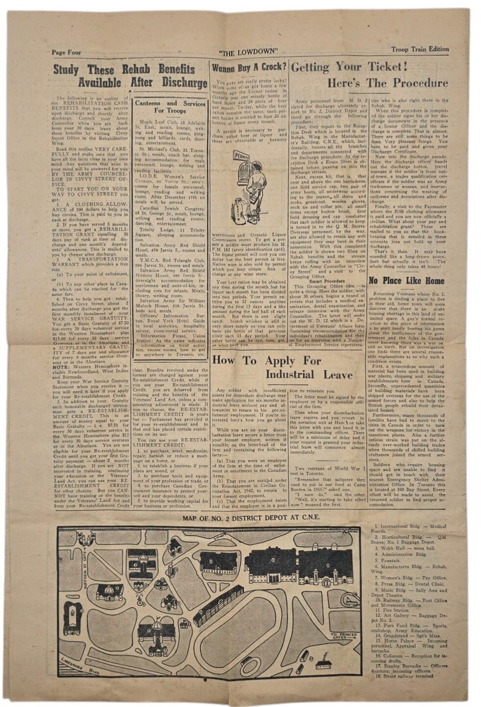Original WW2 Canadian Newspaper - The Lowdown, Troop Train Edition Vol 1. No. 1 (1945) — image 3